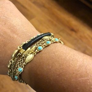 Lucky brand multi layer gold toned bracelet